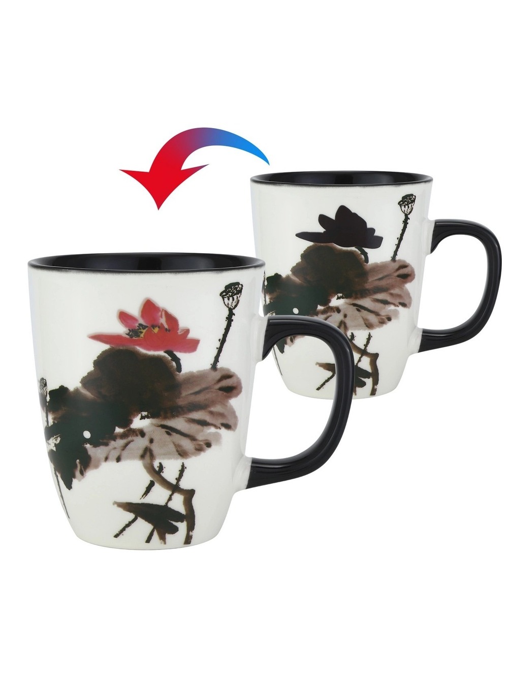 Original Source Lotus Color Changing Mug 15 oz Floral Heat Sensitive Ceramic Mug